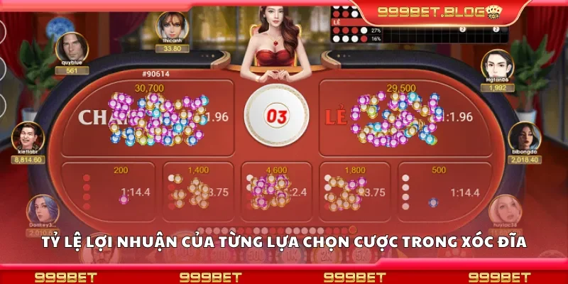 Nghiên cứu tỷ lệ lợi nhuận của từng lựa chọn cược trong xóc đĩa